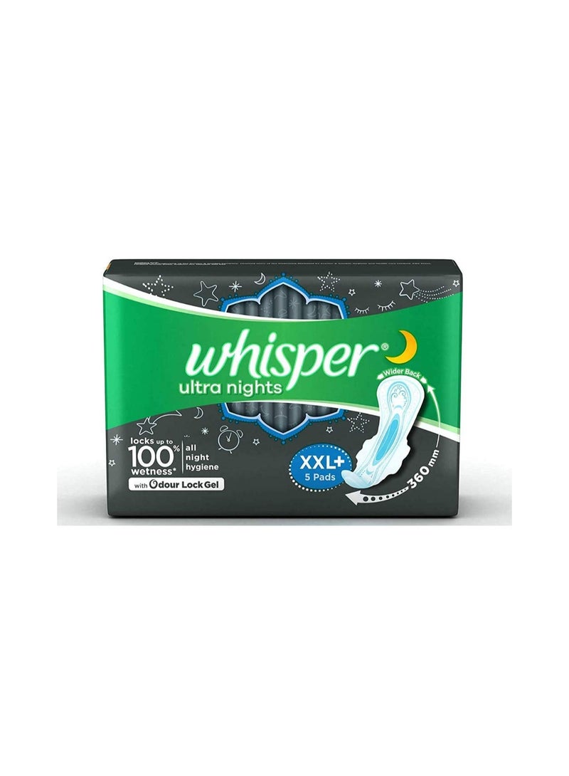 Whisper وسادات وايتسبر الترا نايتس XXL + أجنحة - 5 وسادات، عبوة من 1 - Image 2